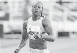  ?? ?? Jamaican Shericka Jackson runs at the Rabat Grand Prix
