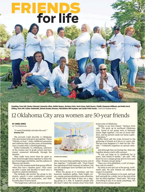  ?? [THINKSTOCK IMAGE] [PHOTO BY SHERMAN WHITE] ?? Standing, from left: Denise Edmond, Nannette Allen, Ruthie Rogers, Barbara Potts, Doris Dunn, Ruth Barner, Phyllis Chapman-Williams and Robin Herd. Sitting, from left: Esther Goldsmith, Glenda Doakes Denson, CharlieMae Hill Sumpter and Jackie...