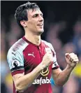  ??  ?? Pumped up: Midfielder Jack Cork reacts to scoring the winning goal for Burnley