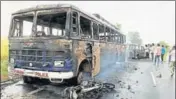  ??  ?? ■ Violent protests were witnessed after the 2015 sacrilege incident at the Bargari village in Faridkot district. HT FILE