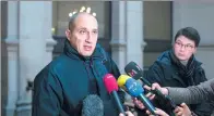  ?? THIBAULT CAMUS / ASSOCIATED PRESS ?? Chief suspect Vjeran Tomic faces the media at court in Paris on Monday. He was accused of involvemen­t in one of the world’s biggest art heists.