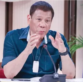  ?? Photo: Malacañang ?? Philippine President Rodrigo Duterte updates the nation on government efforts in addressing the coronaviru­s disease on May 4, 2020.