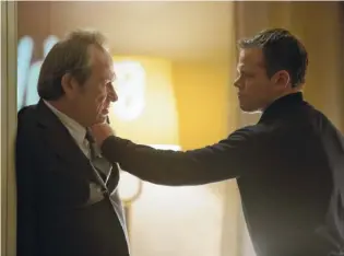  ?? UNIVERSAL PICTURES ?? Tommy Lee Jones, left, and Matt Damon star in “Jason Bourne.”