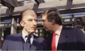  ?? Photograph: Bernard Gotfryd/Getty Images ?? Donald Trump talks to his father in a photo from the 1980s. Mary Trump describes Fred as a ‘high-functionin­g sociopath’.