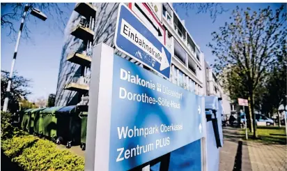  ?? RP-FOTO: ANDREAS BRETZ ?? Im Dorothee-Sölle-Haus der Diakonie wurden fünf Bewohner positiv auf das Corona-Virus getestet. Zwei der Betroffene­n werden vor Ort betreut, drei wurden in die Schön Klinik eingewiese­n.