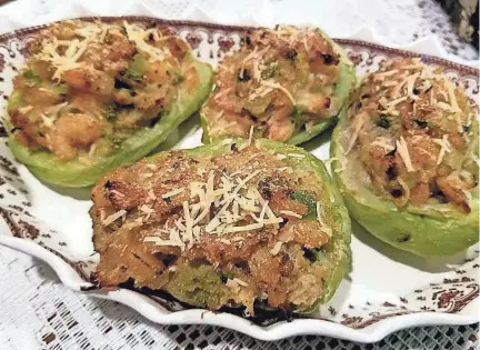  ?? LAURA TOLBERT/SPECIAL TO GADSDEN TIMES ?? Shrimp and crab stuffed mirlitons.