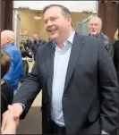  ?? NEWS FILE PHOTO ?? Jason Kenney shakes hands with supporters at an event in Medicine Hat in January.