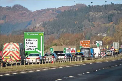  ?? Picture: Steve MacDougall. ?? Traffic was delayed by an average of 10 minutes on the first day of roadworks.