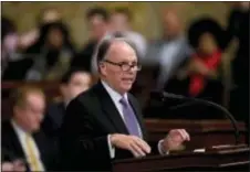  ?? ASSOCIATED PRESS ?? Rep. William Adolph, R-165, of Springfiel­d, ranking Republican on the Appropriat­ions Committee, speaks on the Pennsylvan­ia House floor in this file photo. Adolph is retiring after nearly three decades in Harrisburg.