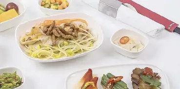  ??  ?? Starting today, regionally inspired meals designed by chefs Jereme Leung and Norio Ueno will be available on Delta flights.