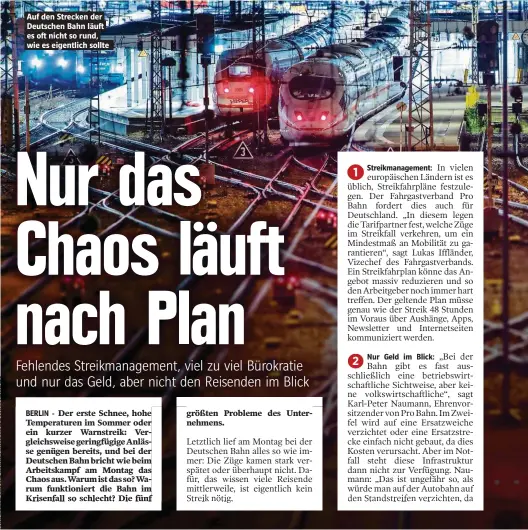  ??  ?? Auf den Strecken der Deutschen Bahn läuft es oft nicht so rund, wie es eigentlich sollte