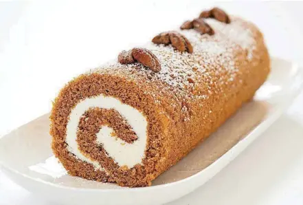  ?? [PHOTO BY JOE KELLER, AMERICA’S TEST KITCHEN/AP] ?? This pumpkin jelly roll cake recipe appears in the cookbook “Perfect Cake.”