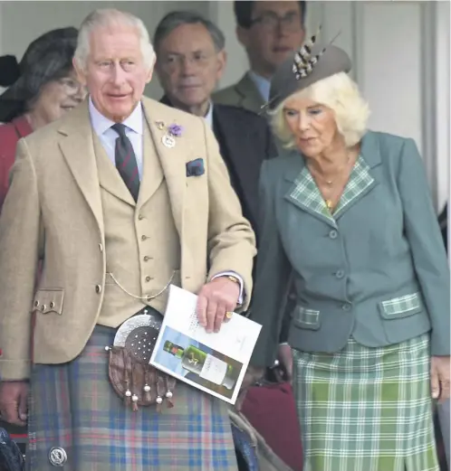  ?? PICTURE: ANDY BUCHANAN/AFP VIA GETTY IMAGES ?? Charles and Camilla pictured at the annual Braemar Gathering in Braemar last year.