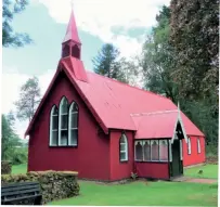  ?? ?? Corrugated-iron Dalswinton Barony Church, included in Dr Graham Clark’s work awarded ‘best paper’ of 2021 by SLHF