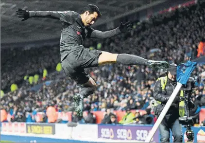  ?? FOTO: GYI ?? Pedro, como en su último gol con el Barça Decidió en la prórroga, al igual que en agosto de 2015 en la Supercopa europea ante el Sevilla