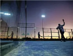  ?? Picture: Alaister Russell ?? Roxanne Da Silva, left, and David Parratt play padel. Padel is one of the fastest growing sports globally.