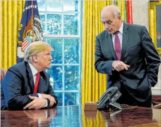  ?? JONATHAN ERNST / REUTERS ?? Washington. El exjefe de gabinete John Kelly y el presidente de EE. UU., Donald Trump, en la Casa Blanca.