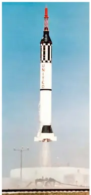  ??  ?? Launch of the unmanned Mercury Redstone 1A from Cape Canaveral, Florida, on Dec. 19, 1960. It was the first successful flight to a peak altitude of 135 miles.