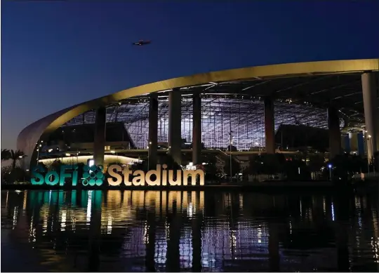  ?? MORRY GASH — THE ASSOCIATED PRESS ?? SoFi Stadium, the home stadium of the Rams and Chargers,will host Super Bowl LVI. It’s the second year in a row one of the teams in the game will be playing at its home stadium.