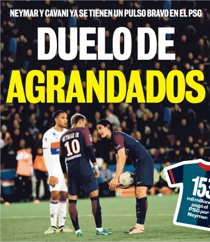  ?? AFP. ?? Esta imagen le dio la vuelta al mundo cuando Neymar y Cavani se pelearon por el penal.