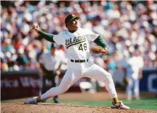  ?? Michael Zagaris / Oakland Athletics 1992 ?? Reliever Jim Corsi appeared with the A’s in parts of five seasons starting in 1988, pitching in 368 games in the majors.