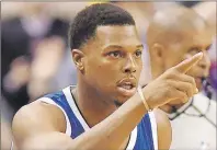  ?? CP PHOTO ?? Toronto Raptors guard Kyle Lowry celebrates after sinking a three-pointer during NBA action against the Charlotte Hornets in Toronto on Feb. 15.