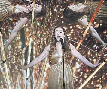  ??  ?? Lucie Jones did Britain proud with her power ballad Never Give Up On You in Kiev last night