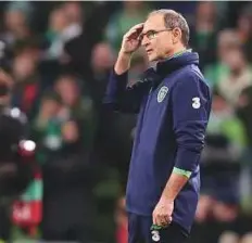  ?? AFP ?? Republic of Ireland’s manager Martin O’Neil gestures on the touchline during the match against Denmark.