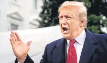  ?? AFP ?? US President Donald Trump speaks to the press in Washington on Friday before leaving for Paris.