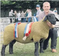  ??  ?? Suffolk and Sheep Interbreed Champion a gimmer from Mrs J A Lorimer, Cadgerford, Kingswells, Aberdeen.