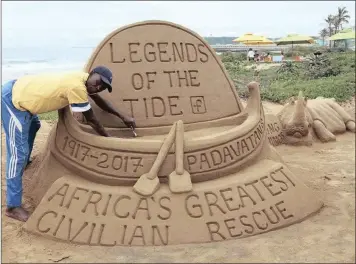  ??  ?? SAND artist Lucas Mahlangu followed his commission to the letter and did organisers proud, they said.