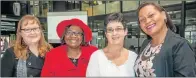  ?? Picture: MARK WEST ?? SMILES FOR A CAUSE: Guests, from left, Deborah Heeres, Grissel Mtshake, Anne Nel and Chirlaine Ceasar supported the Cleft Friends annual high tea held at the Tramways building last weekend