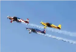  ??  ?? UK-based Global Stars Aerobatic team owned and led by Mark Jefferies put up a thrilling air display