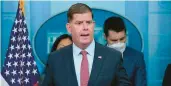  ?? FILE ?? Labor Secretary Marty Walsh speaks during a briefing May 16 at the White House in Washington, D.C.