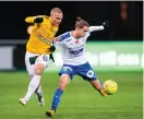  ?? Bild: CARL SANDIN ?? DEBUT. Falkenberg­s Hampus Svensson fick äntligen göra en match i Superettan