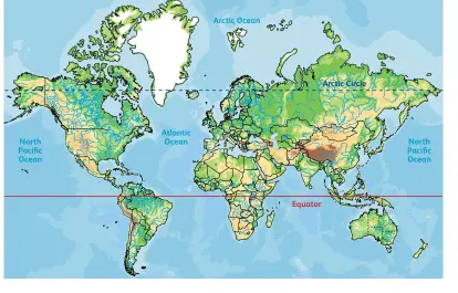  ??  ?? figure 1 world MAP using the Mercator Projection