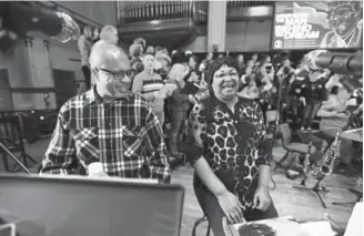  ?? Photos by John Leyba, The Denver Post ?? Harmony: A Colorado Chorale, joined by narrators Mark Boykins and Hazel Miller, runs through a rehearsal of “Bayard Rustin: The Man Behind the Dream” at Central Presbyteri­an Denver on Thursday. Rustin died in New York City in 1987.