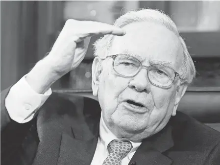  ?? NATI HARNIK/AP ?? Warren Buffett’s annual letter touted his win in a bet 10 years ago that a low-cost index fund tracking the S&P 500 would post better returns over a decade than a portfolio of five funds run by high-fee hedge fund managers.