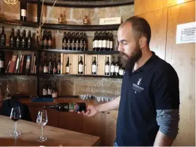  ??  ?? WINE IN the windmill: Internatio­nally certified sommelier Jamie Sellouk pours out.