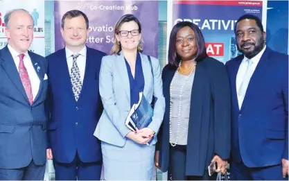  ??  ?? L-R: Alderman Charles Bowman, Lord Mayor of the City of London; Paul Arkwright, British High Commission­er; Laure Beaufils, British Deputy High Commission­er; Bunmi Lawson, board member EFInA; and Segun Akerele, EFInA board chair, at the FinTec Roundtable on Financial Inclusion.