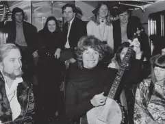  ?? (Getty) ?? Shirley Collins poses with passengers on a train in June 1970