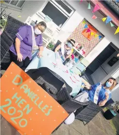  ??  ?? Amazing day Residents and staff at Avonbridge Care Home got together to throw Danielle Moore a hen party after her actual one was cancelled