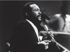  ??  ?? Marvin Gaye singing on stage in 1970 (Getty)