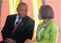  ?? Picture: KATHERINE MUICK-MERE ?? PERSUADED: Cyril Ramaphosa, who left Shanduka when he became deputy president, with Phuti Mahanyele