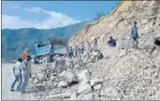  ?? HT PHOTO ?? Widening of the Char Dham road continues.