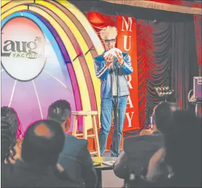  ?? Madeline Carter Las Vegas Review-journal @madelinepc­arter ?? Murray Sawchuck performs his last headlining show inside of the Laugh Factory at the Tropicana on Wednesday.