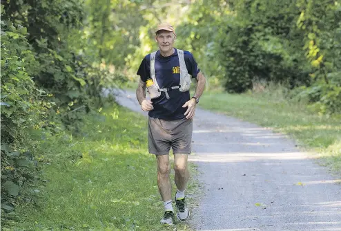  ?? LAURA PEDERSEN / NATIONAL POST ?? Jack Judge, a 65-year- old ultra-marathon runner, trains this week in Kingston, Ont., in preparatio­n for Saturday’s Haliburton Forest Ultra 100-Mile Trail Race. In 11 tries, he has finished only once, and then not in the 30-hour limit.