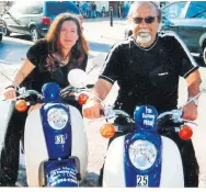  ??  ?? Carrie Brodi, left, with her father, Robert Brodi, in Key West, Fla., in 2006, when she fell for scooters.