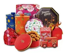  ??  ?? Be it in a tin or a box, Famous Amos cookies gifts are ideal for Chinese New Year gatherings or any corporate events.