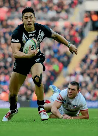  ?? GETTY IMAGES ?? Shaun Johnson in action for the Kiwis against England in London during the 2013 World Cup.
